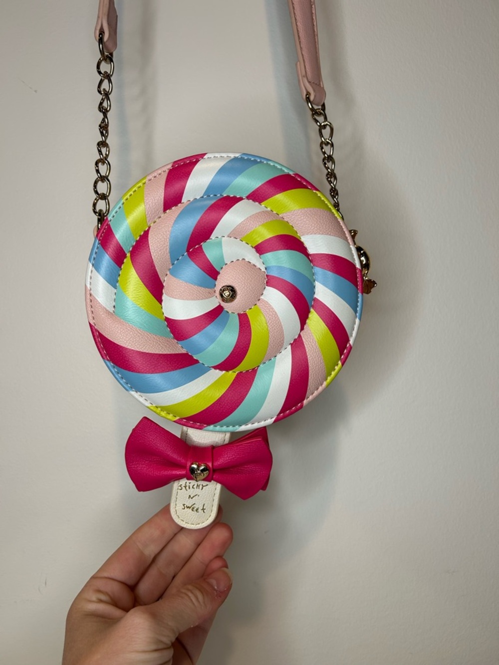 Betsey Johnson Candy Swirl Round Crossbody Bag in Pink & Multi-Color - Picture 9 of 11